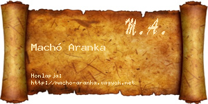 Machó Aranka névjegykártya