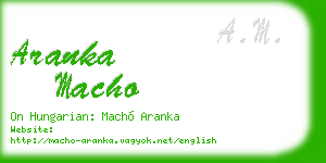 aranka macho business card